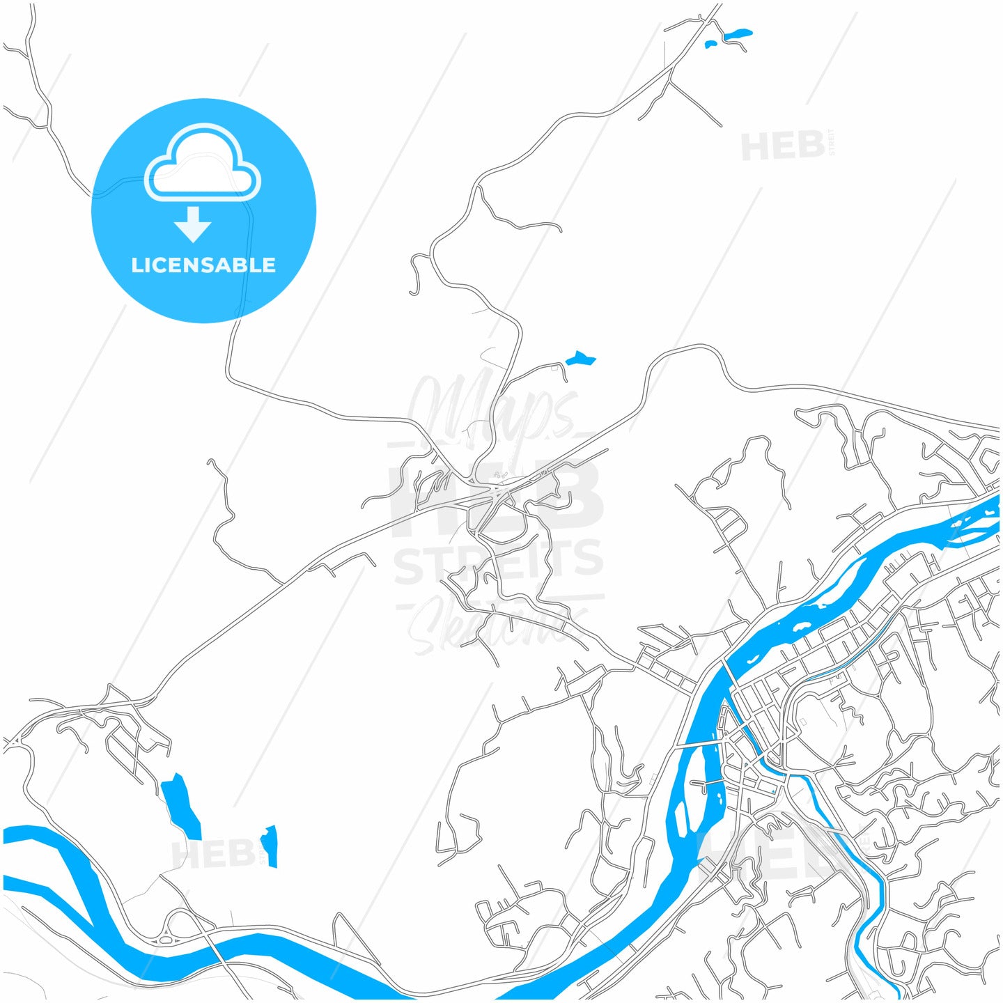 Barra do Pirai, Brazil, city map with high quality roads.