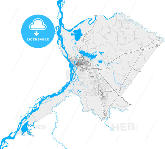 Barrancabermeja, Colombia, high quality vector map
