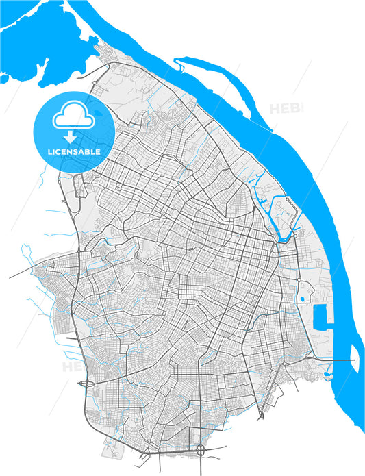 Barranquilla, Colombia, high quality vector map