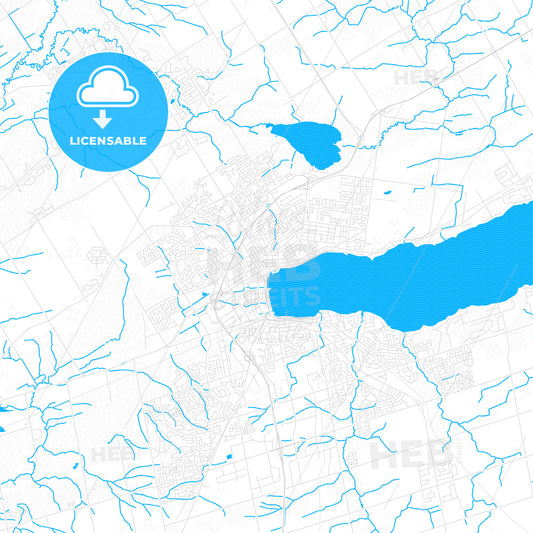 Barrie, Canada PDF vector map with water in focus
