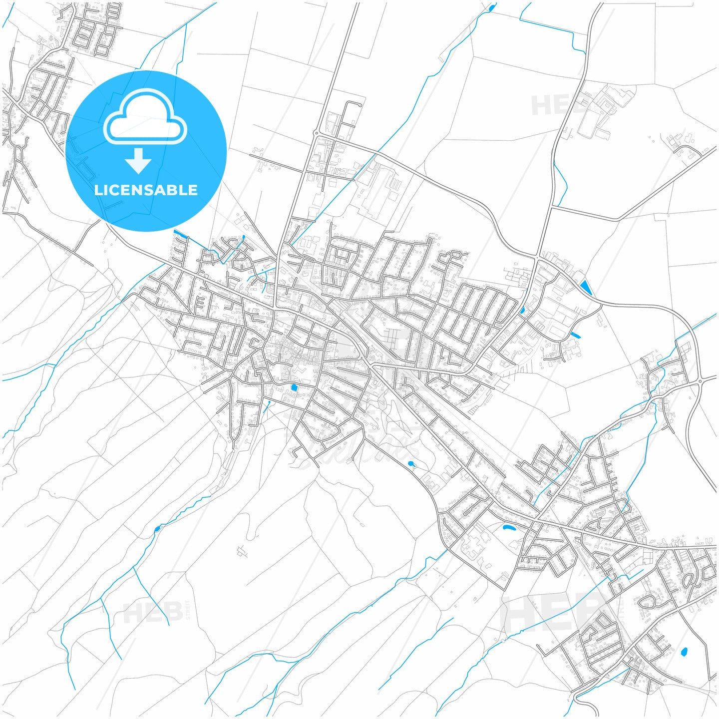 Barsinghausen, Lower Saxony, Germany, city map with high quality roads.