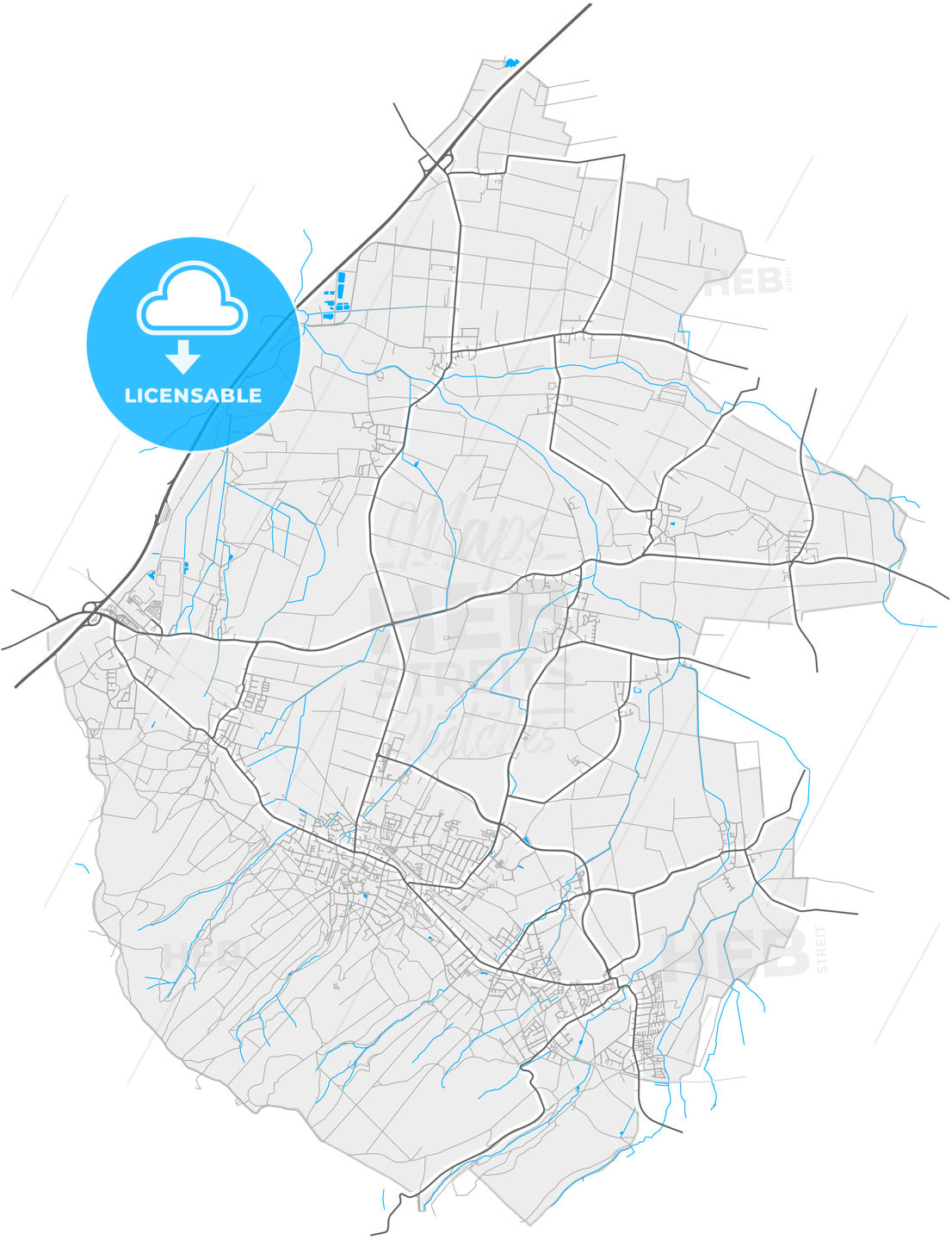 Barsinghausen, Lower Saxony, Germany, high quality vector map