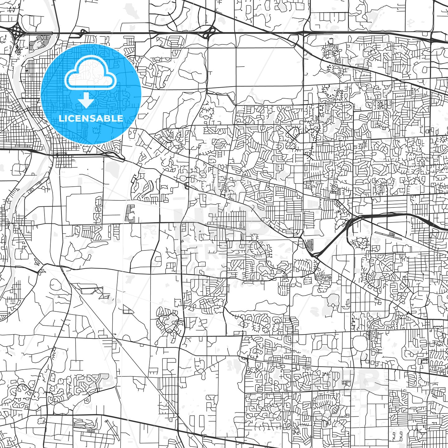 Bartlett, Illinois - Area Map - Light