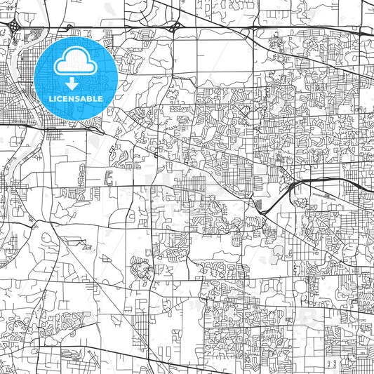 Bartlett, Illinois - Area Map - Light