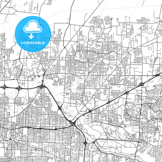 Bartlett, Tennessee - Area Map - Light