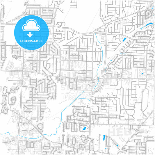 Bartlett, Tennessee, United States, city map with high quality roads.