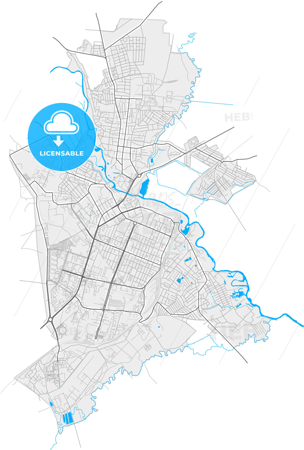 Barysaw, Rajon, Belarus, high quality vector map