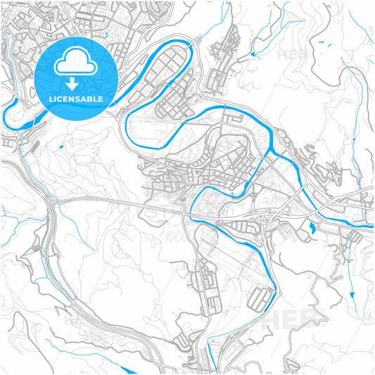 Basauri, Biscay, Spain, city map with high quality roads.