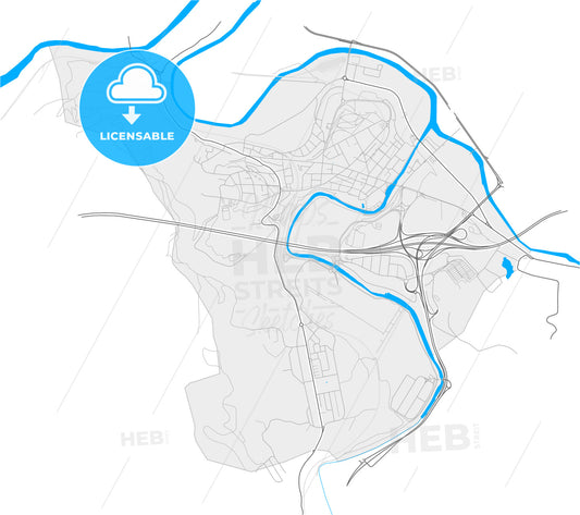 Basauri, Biscay, Spain, high quality vector map