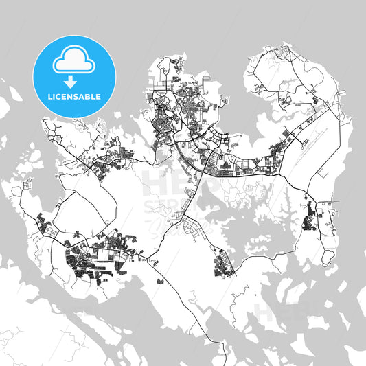 Batam, Riau Islands, Downtown City Map, Light