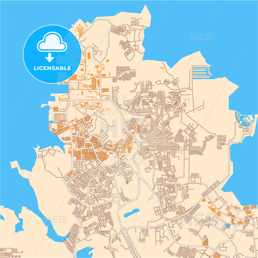 Batam downtown vector map