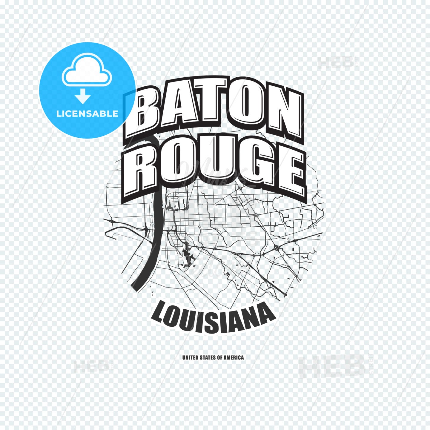Baton Rouge, Louisiana, logo artwork – instant download