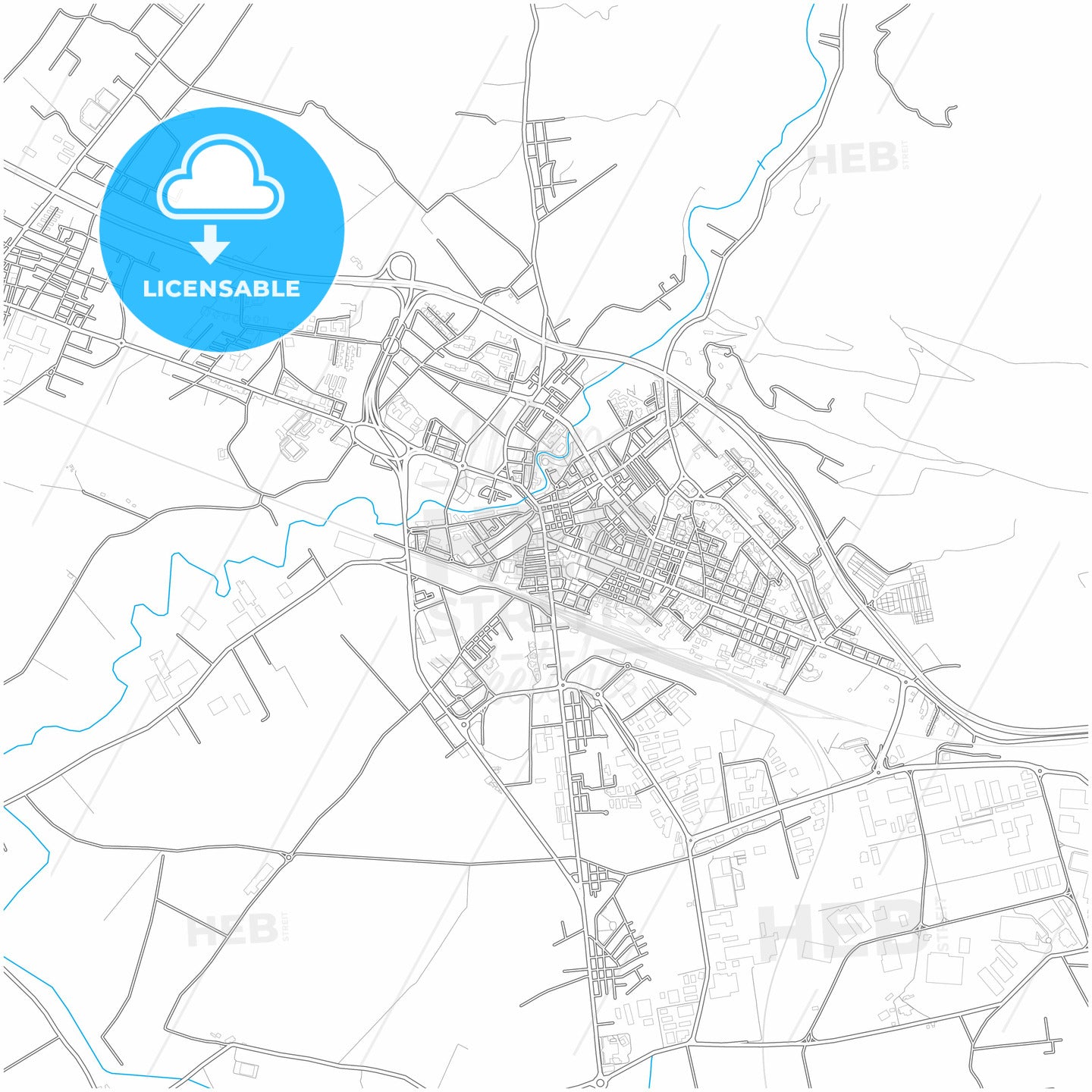 Battipaglia, Campania, Italy, city map with high quality roads.