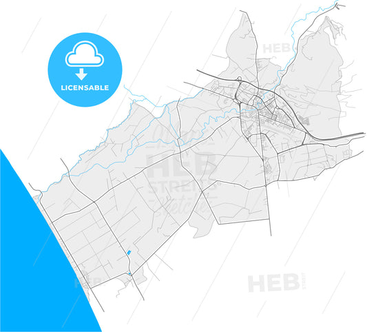 Battipaglia, Campania, Italy, high quality vector map