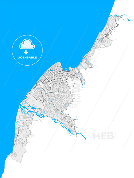 Batumi, Adjara, Georgia, high quality vector map