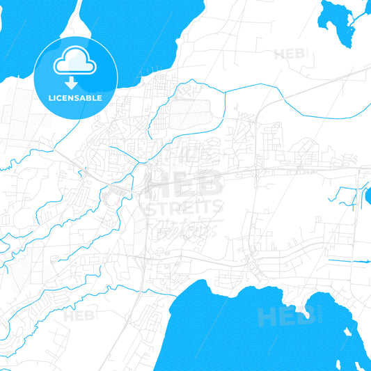 Batumi, Georgia PDF vector map with water in focus