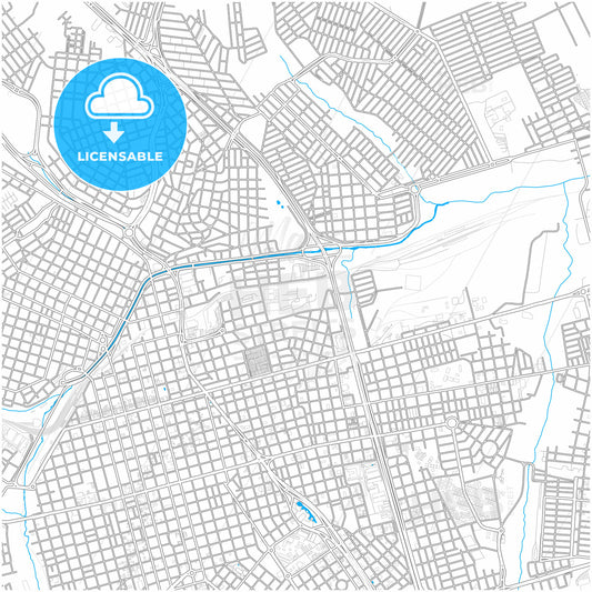 Bauru, Brazil, city map with high quality roads.