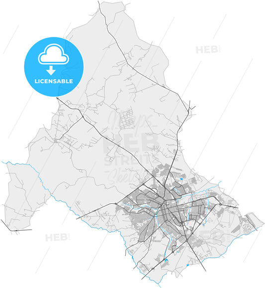 Bauru, Brazil, high quality vector map