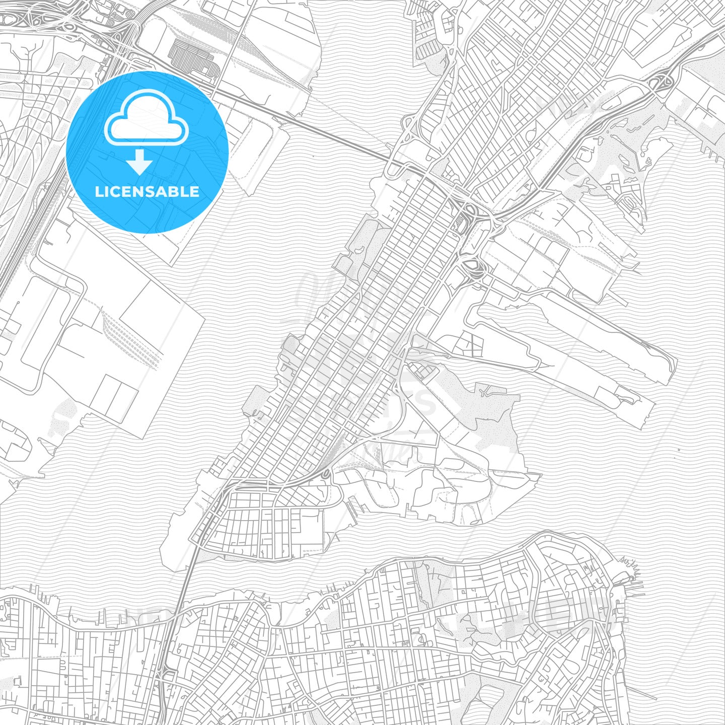 Bayonne, New Jersey, USA, bright outlined vector map