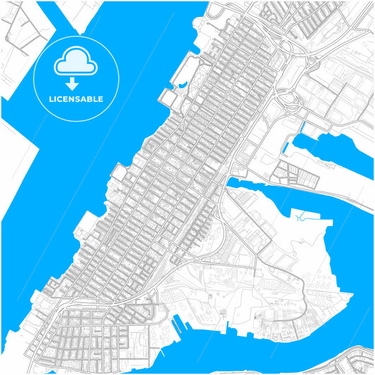 Bayonne, New Jersey, United States, city map with high quality roads.