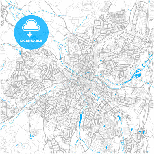 Bayreuth, Bavaria, Germany, city map with high quality roads.