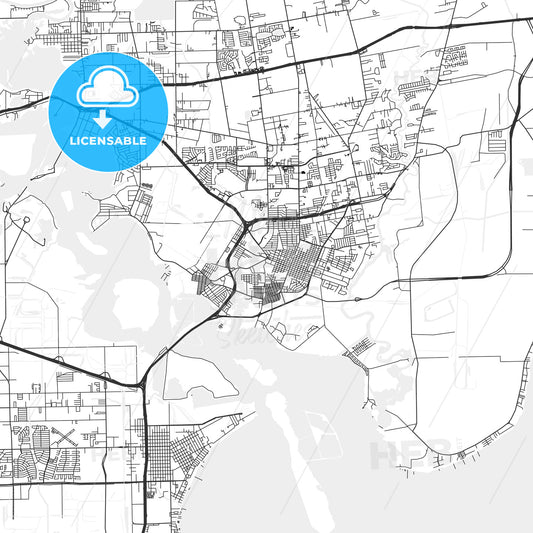 Baytown, Texas - Area Map - Light