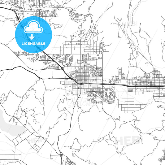 Beaumont, California - Area Map - Light