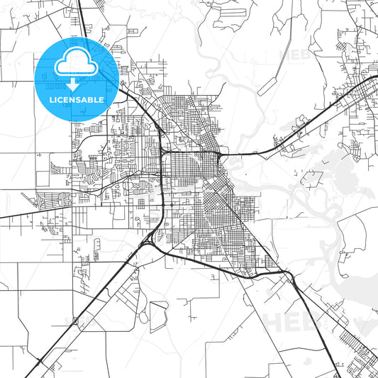 Beaumont, Texas - Area Map - Light