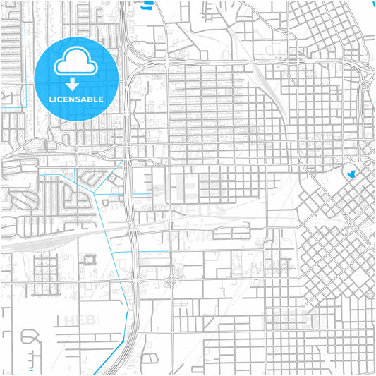 Beaumont, Texas, United States, city map with high quality roads.