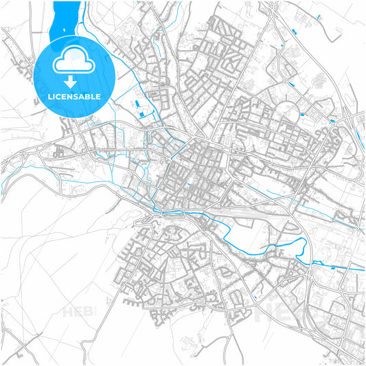Beauvais, Oise, France, city map with high quality roads.