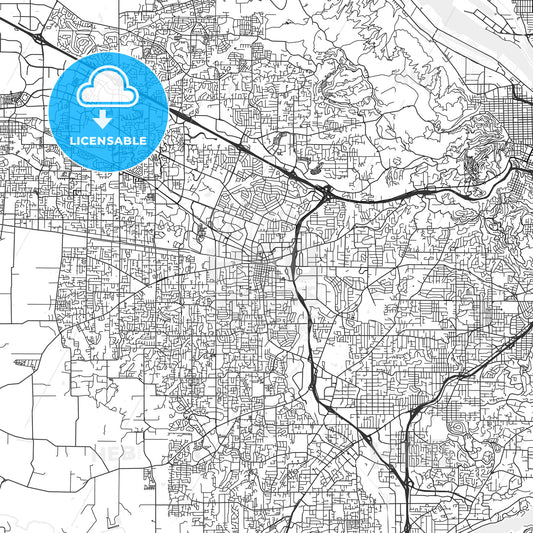 Beaverton, Oregon - Area Map - Light