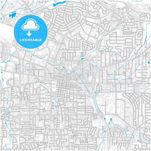 Beaverton, Oregon, United States, city map with high quality roads.