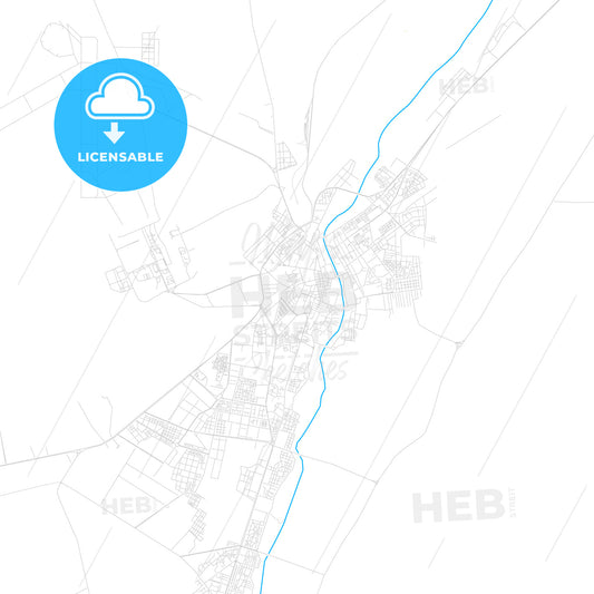 Bechar, Algeria PDF vector map with water in focus