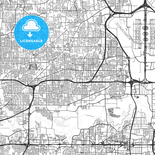 Bedford, Texas - Area Map - Light