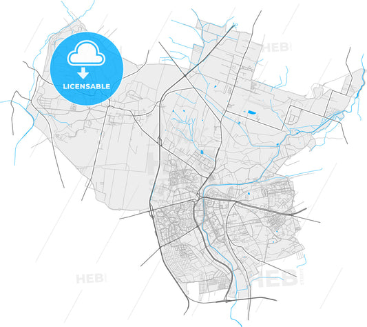 Będzin, Silesian, Poland, high quality vector map