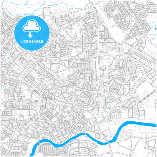 Beersheba, South, Israel, city map with high quality roads.