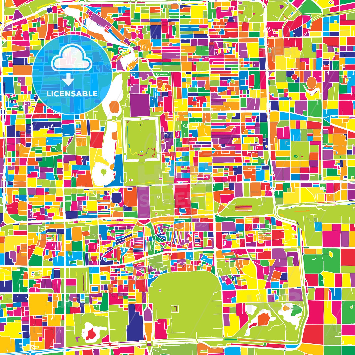Beijing Map Colorful Beijing, China, Colorful Vector Map – HEBSTREITS