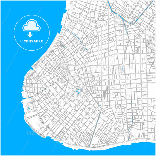 Belem, Brazil, city map with high quality roads.