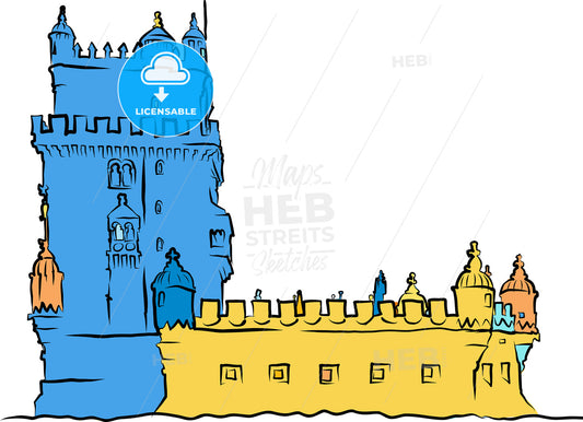 Belem Tower Blue And Yellow