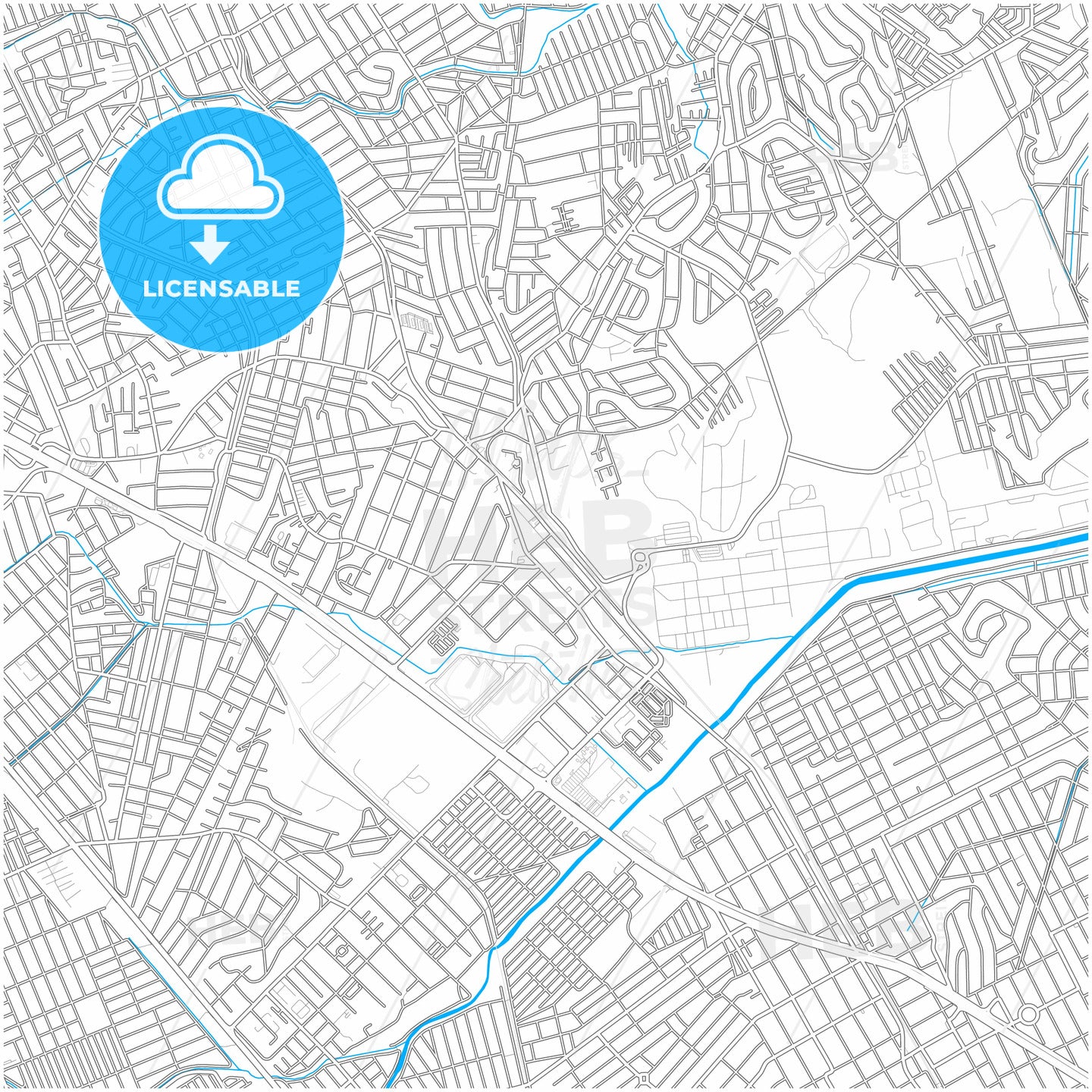 Belford Roxo, Brazil, city map with high quality roads.