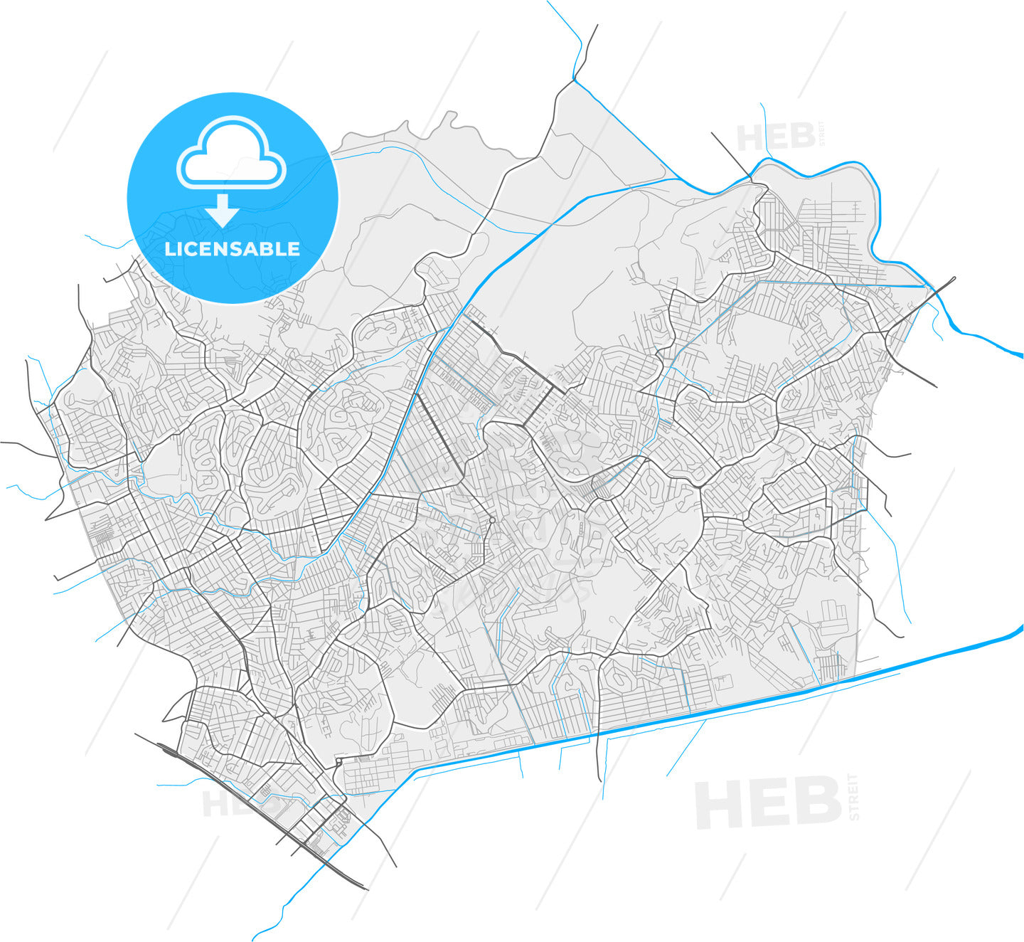 Belford Roxo, Brazil, high quality vector map