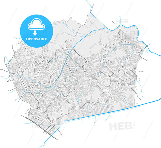 Belford Roxo, Brazil, high quality vector map