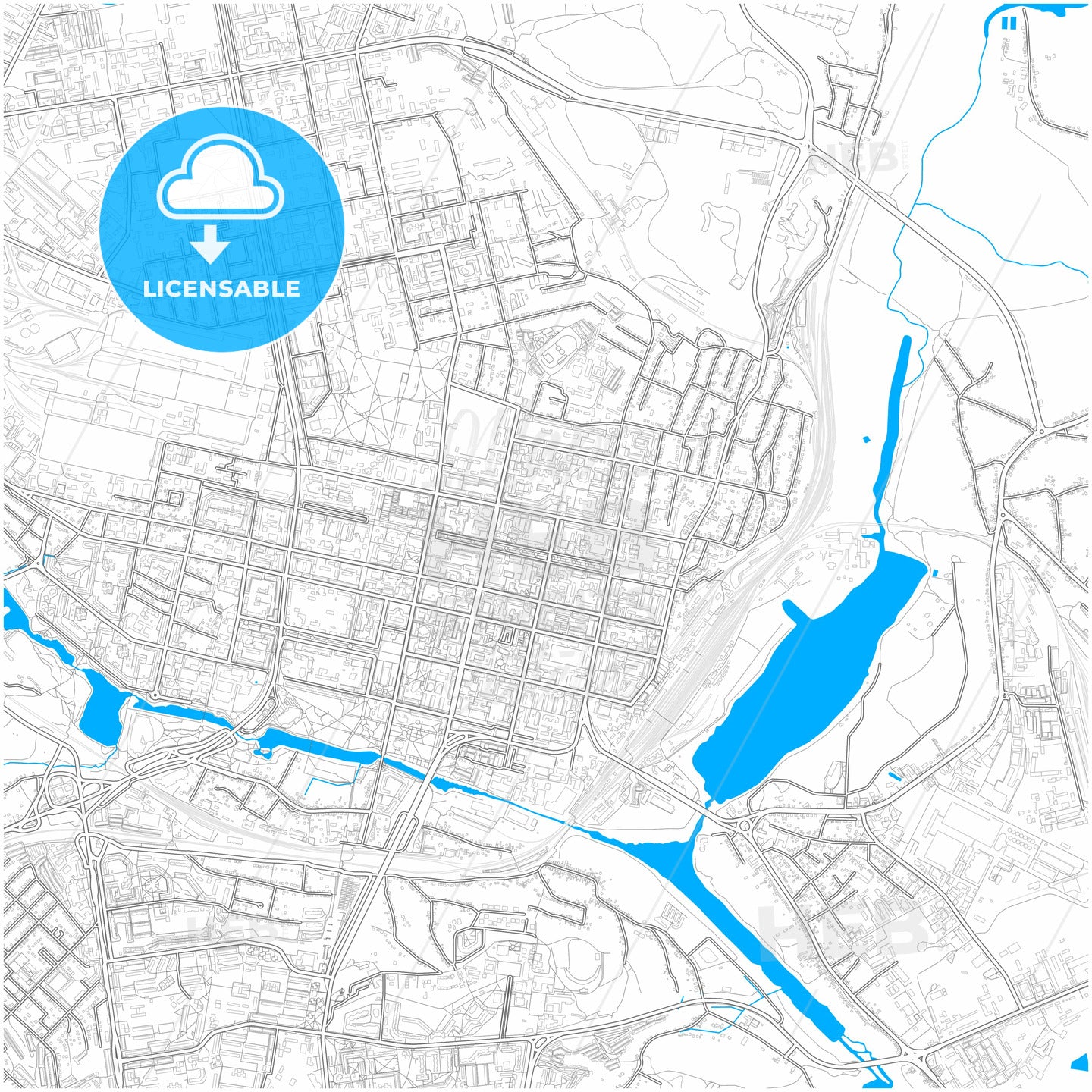 Belgorod, Belgorod Oblast, Russia, city map with high quality roads.