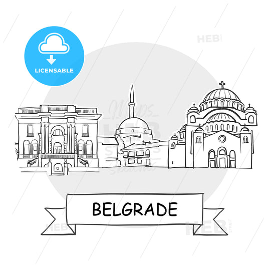 Belgrade Cityscape Vector Sign – instant download