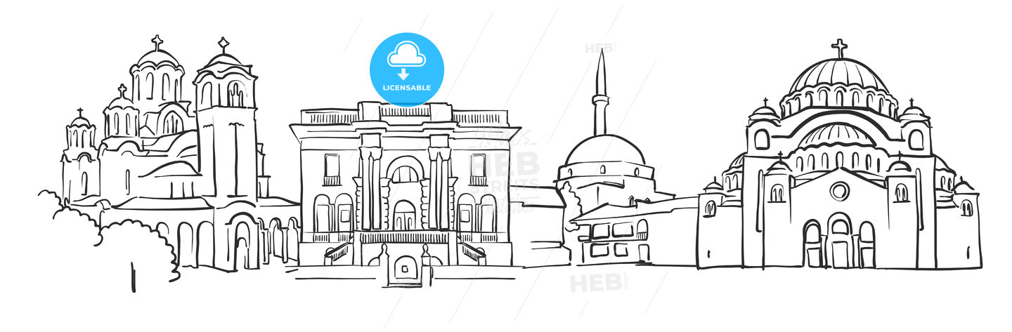 Belgrade Panorama Sketch – instant download