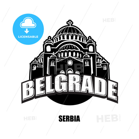 Belgrade, Serbia, black and white logo – instant download