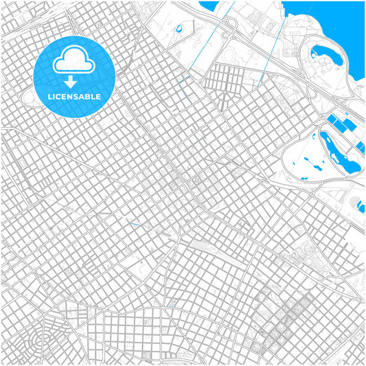 Belgrano, Argentina, city map with high quality roads.