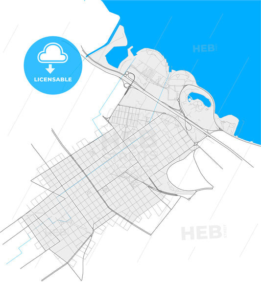 Belgrano, Argentina, high quality vector map