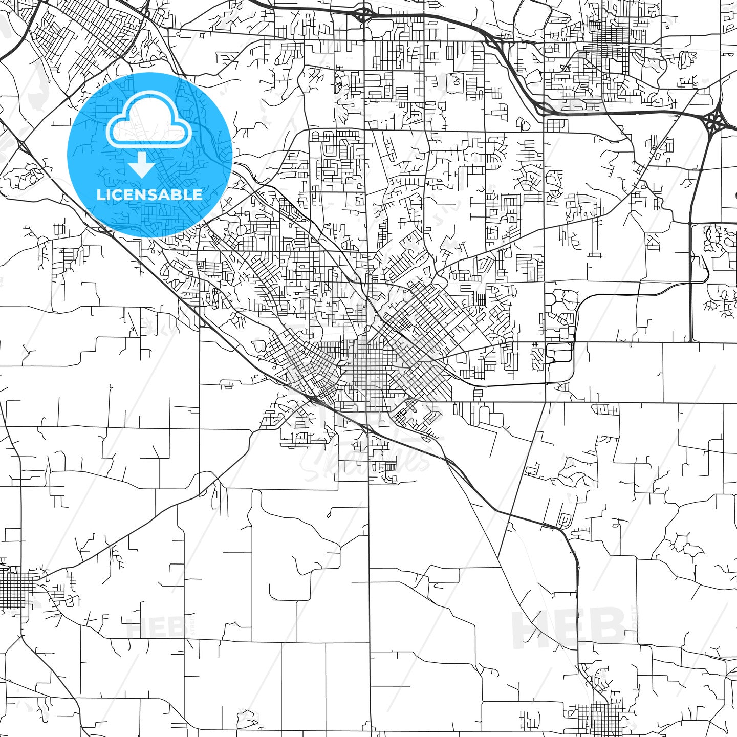 Belleville, Illinois - Area Map - Light