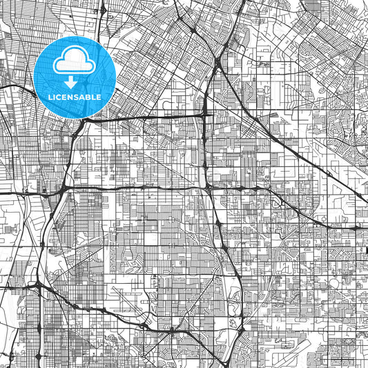 Bellflower, California - Area Map - Light